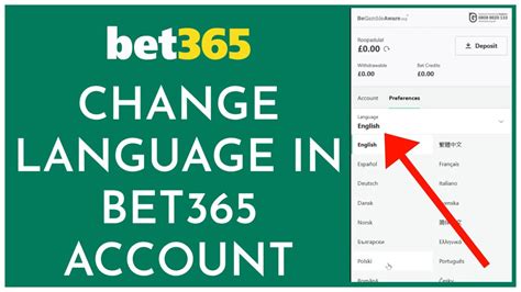 how to change language in bet365